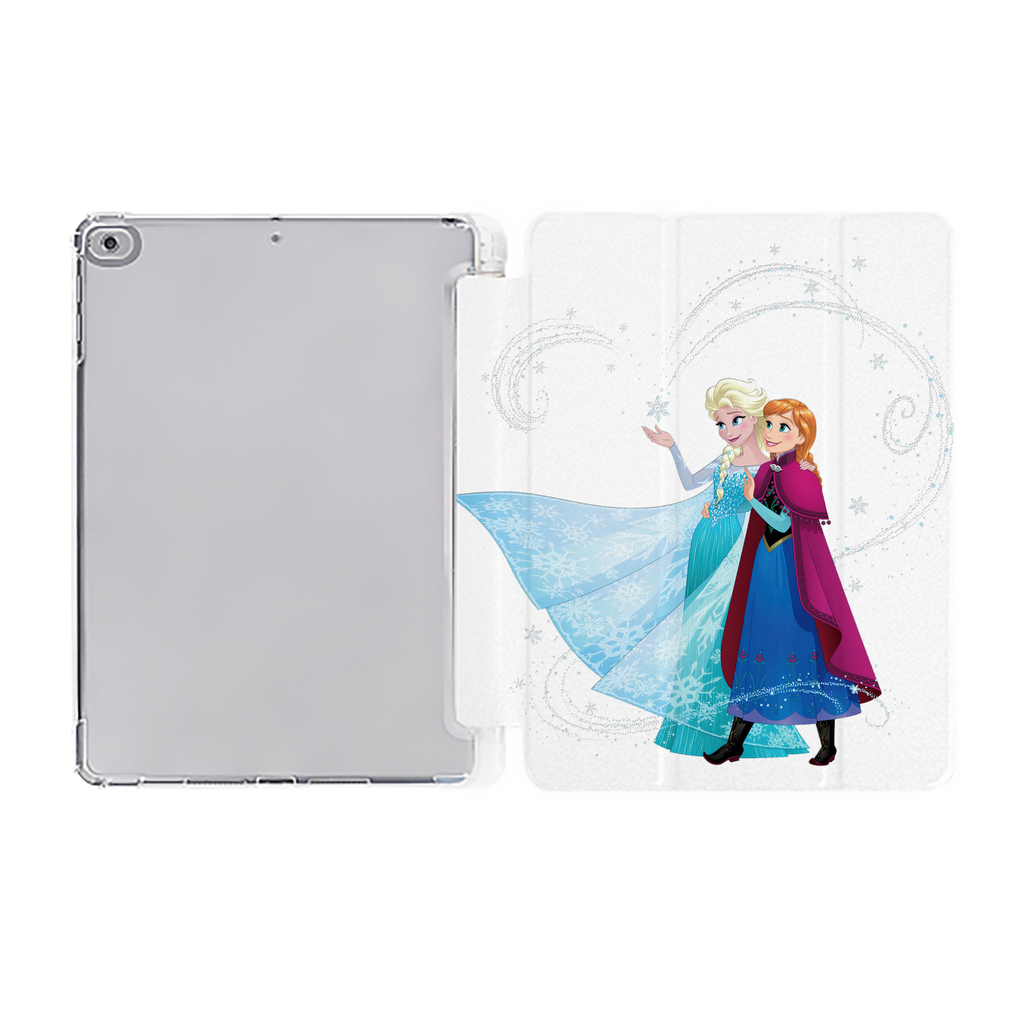 （画像用） アナと雪の女王 アンナ エルサ Frozen Anna Elsa IPad ケース ペン収納付き 三つ折りスタンド PUレザー×シリコン 対応機種9.5/10.5/10.9インチ